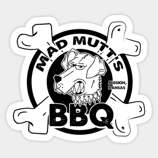 Mad Mutt's BBQ black logo Sticker